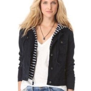 Splendid Bellini Cropped Anorak in Navy NWOT S